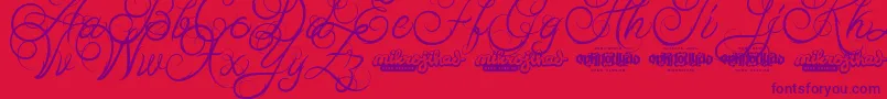 AbabilScriptDemo-Schriftart – Violette Schriften auf rotem Hintergrund