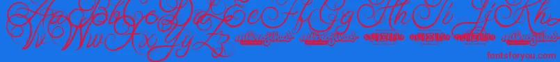 AbabilScriptDemo-Schriftart – Rote Schriften auf blauem Hintergrund