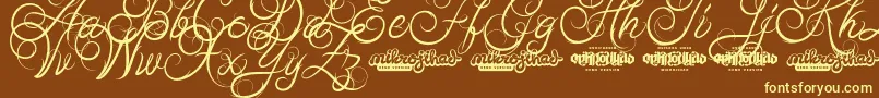 AbabilScriptDemo Font – Yellow Fonts on Brown Background