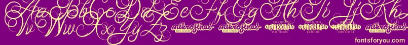 AbabilScriptDemo-Schriftart – Gelbe Schriften auf violettem Hintergrund