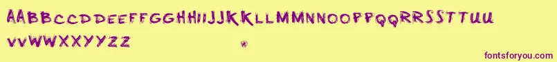 Minus Font – Purple Fonts on Yellow Background