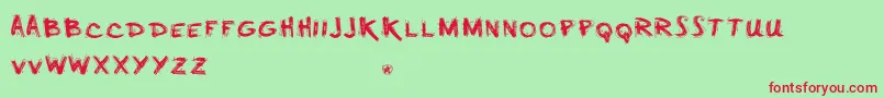 Minus Font – Red Fonts on Green Background