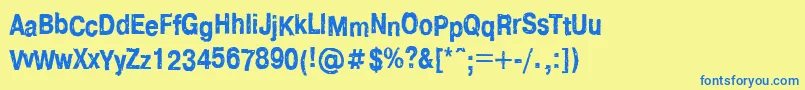 Ft83 Font – Blue Fonts on Yellow Background