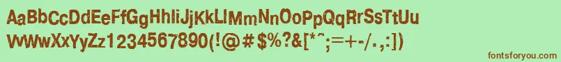 Ft83 Font – Brown Fonts on Green Background