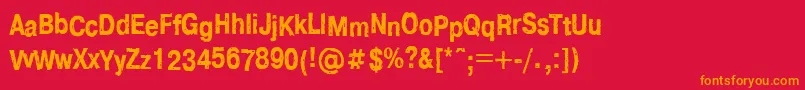 フォントFt83 – 赤い背景にオレンジの文字