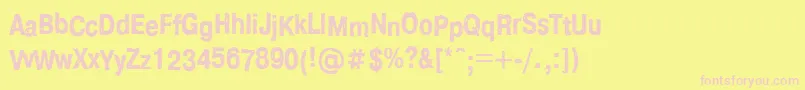 フォントFt83 – ピンクのフォント、黄色の背景
