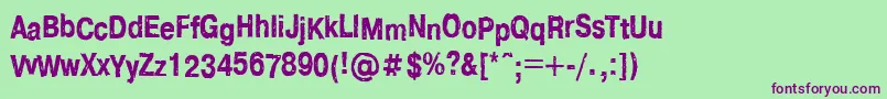 Ft83 Font – Purple Fonts on Green Background