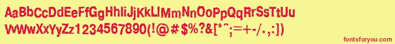 Ft83 Font – Red Fonts on Yellow Background