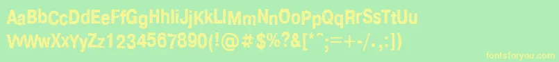 Ft83 Font – Yellow Fonts on Green Background