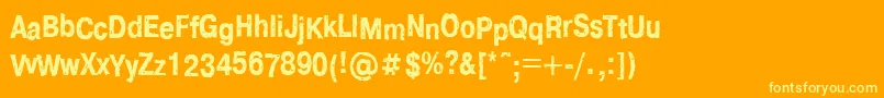 Ft83 Font – Yellow Fonts on Orange Background