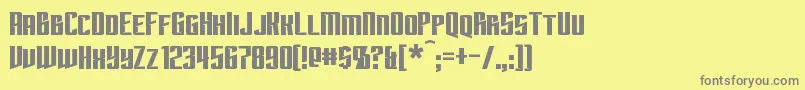 Subspace-fontti – harmaat kirjasimet keltaisella taustalla