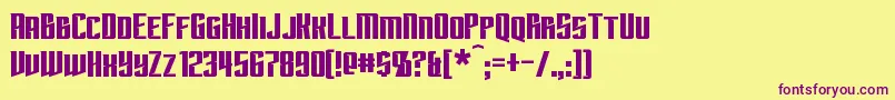 Subspace-fontti – violetit fontit keltaisella taustalla