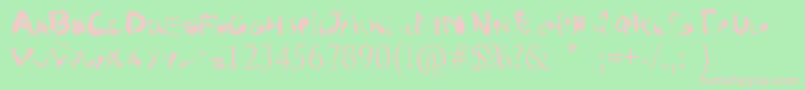 ILoveGrunge Font – Pink Fonts on Green Background