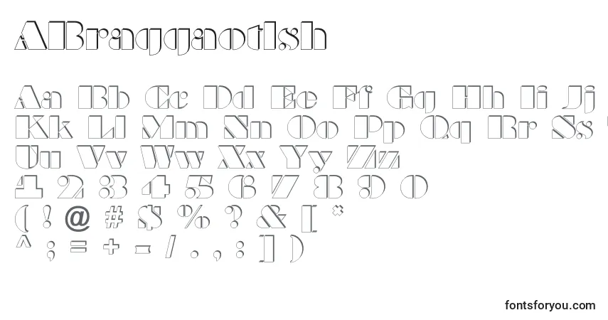 A fonte ABraggaotlsh – alfabeto, números, caracteres especiais