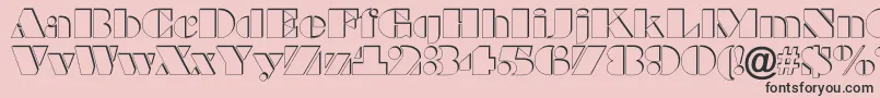 フォントABraggaotlsh – ピンクの背景に黒い文字