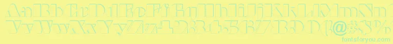 フォントABraggaotlsh – 黄色い背景に緑の文字