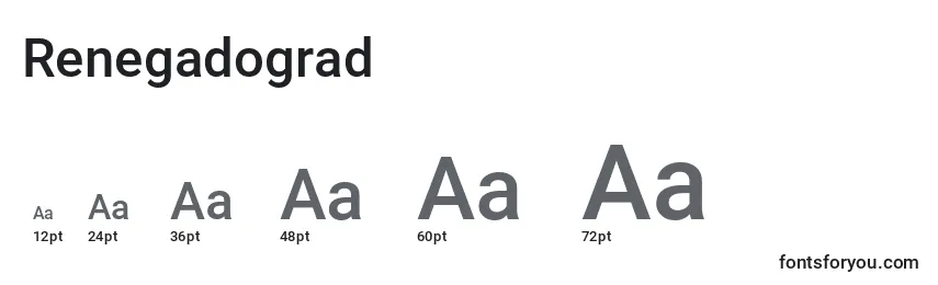 Размеры шрифта Renegadograd