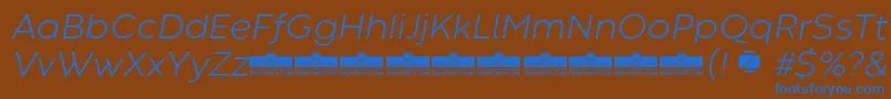 CodecWarmLightItalicTrial Font – Blue Fonts on Brown Background