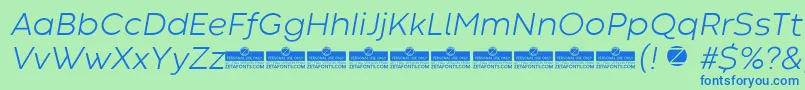 CodecWarmLightItalicTrial Font – Blue Fonts on Green Background