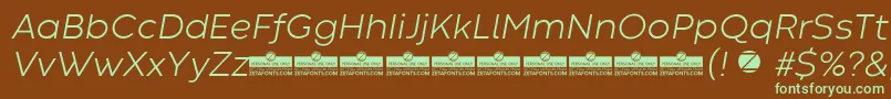 CodecWarmLightItalicTrial-fontti – vihreät fontit ruskealla taustalla