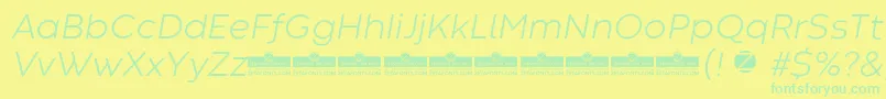 CodecWarmLightItalicTrial Font – Green Fonts on Yellow Background