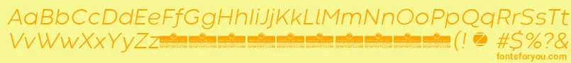 CodecWarmLightItalicTrial Font – Orange Fonts on Yellow Background