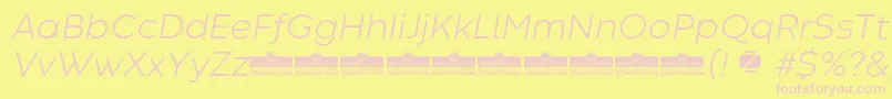 CodecWarmLightItalicTrial-Schriftart – Rosa Schriften auf gelbem Hintergrund