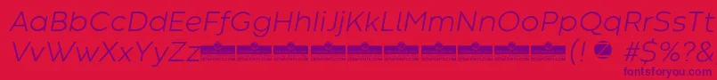 Шрифт CodecWarmLightItalicTrial – фиолетовые шрифты на красном фоне