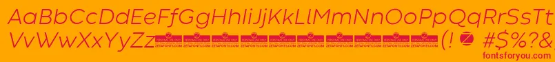 CodecWarmLightItalicTrial Font – Red Fonts on Orange Background
