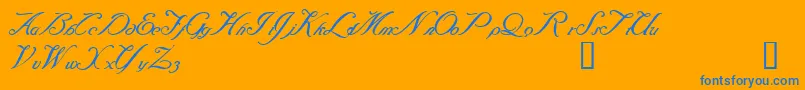 Baraquiel Font – Blue Fonts on Orange Background