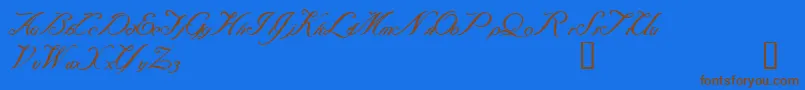Baraquiel Font – Brown Fonts on Blue Background