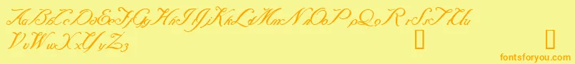 Baraquiel Font – Orange Fonts on Yellow Background