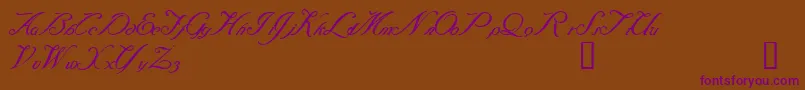 Baraquiel-Schriftart – Violette Schriften auf braunem Hintergrund