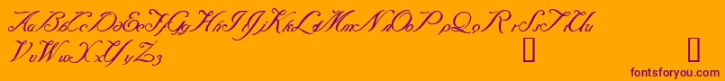 Baraquiel Font – Purple Fonts on Orange Background