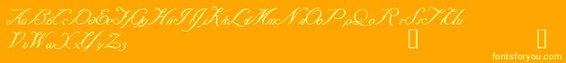 Baraquiel-Schriftart – Gelbe Schriften auf orangefarbenem Hintergrund