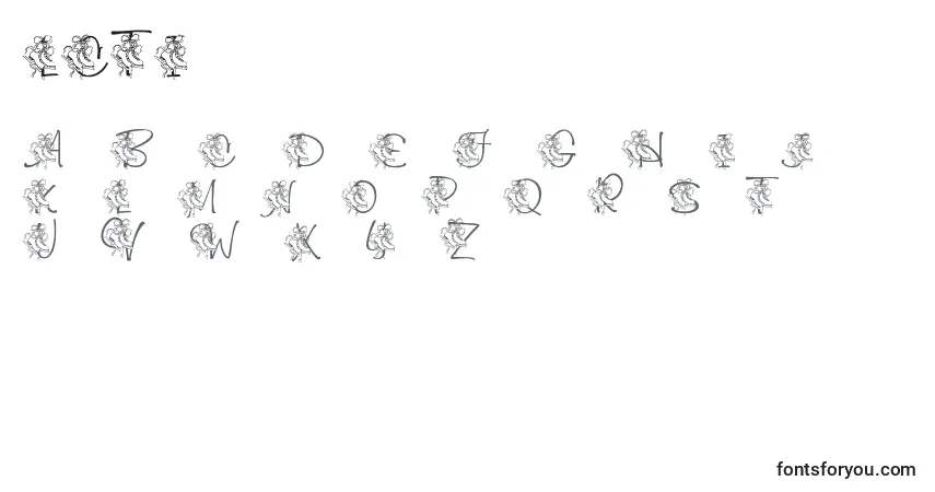 Schriftart LmsCuttingTheIce – Alphabet, Zahlen, spezielle Symbole