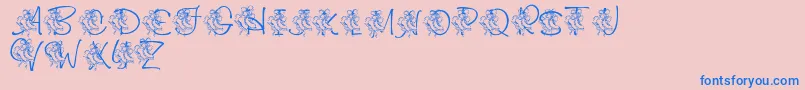 LmsCuttingTheIce Font – Blue Fonts on Pink Background