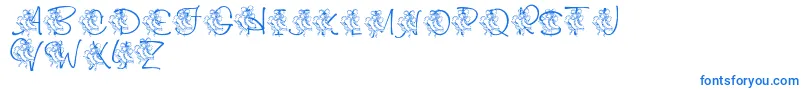 LmsCuttingTheIce Font – Blue Fonts on White Background