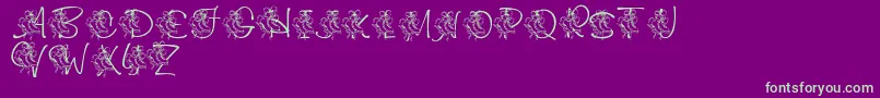 LmsCuttingTheIce Font – Green Fonts on Purple Background