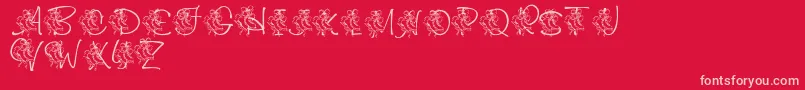 Fonte LmsCuttingTheIce – fontes rosa em um fundo vermelho
