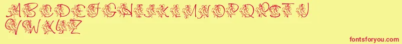 LmsCuttingTheIce Font – Red Fonts on Yellow Background