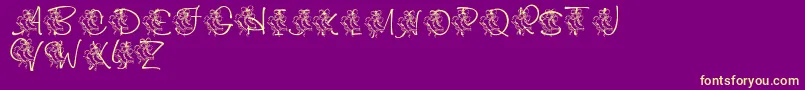LmsCuttingTheIce Font – Yellow Fonts on Purple Background