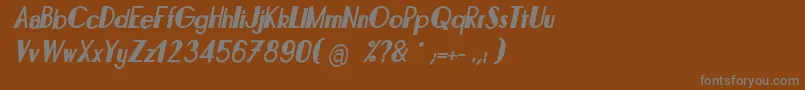 フォントBonafettiItalic – 茶色の背景に灰色の文字