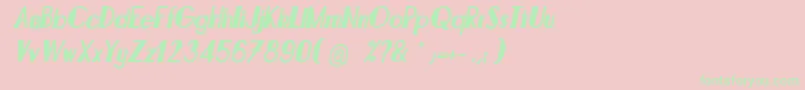 BonafettiItalic Font – Green Fonts on Pink Background