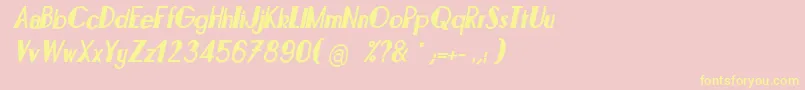 BonafettiItalic Font – Yellow Fonts on Pink Background