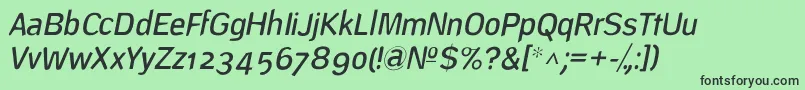 Шрифт DeconstructLightoblique – чёрные шрифты на зелёном фоне