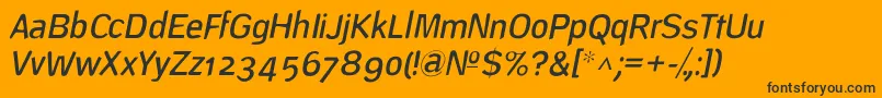 フォントDeconstructLightoblique – 黒い文字のオレンジの背景