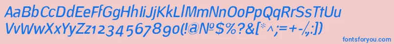 Шрифт DeconstructLightoblique – синие шрифты на розовом фоне