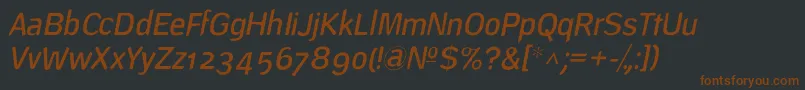 Шрифт DeconstructLightoblique – коричневые шрифты на чёрном фоне