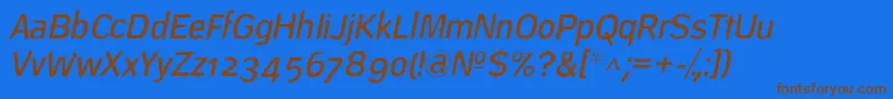 DeconstructLightoblique Font – Brown Fonts on Blue Background